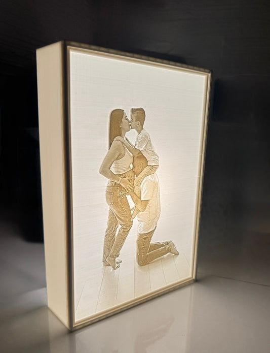 Litofania 3D Personalizzata con Foto – Lampada LED USB Idea Regalo Unica